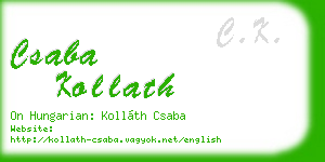 csaba kollath business card